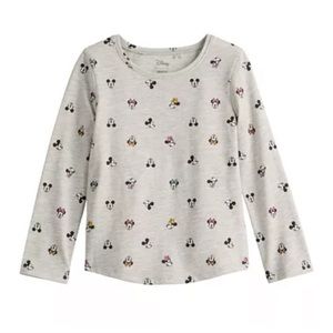 Disney Minnie/Mickey Mouse Long Sleeve Tee. 12 mon.